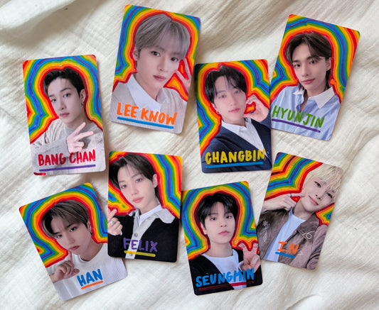 🏳️‍🌈Rainbow Pride Stray Kids Doodled Photo Cards Set of 8🌈