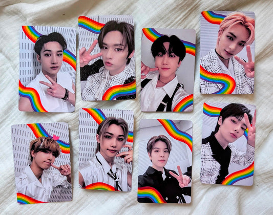 🖤🤍 OT8 Pride Stray Kids Doodled Photo Cards🌈 Set of 8