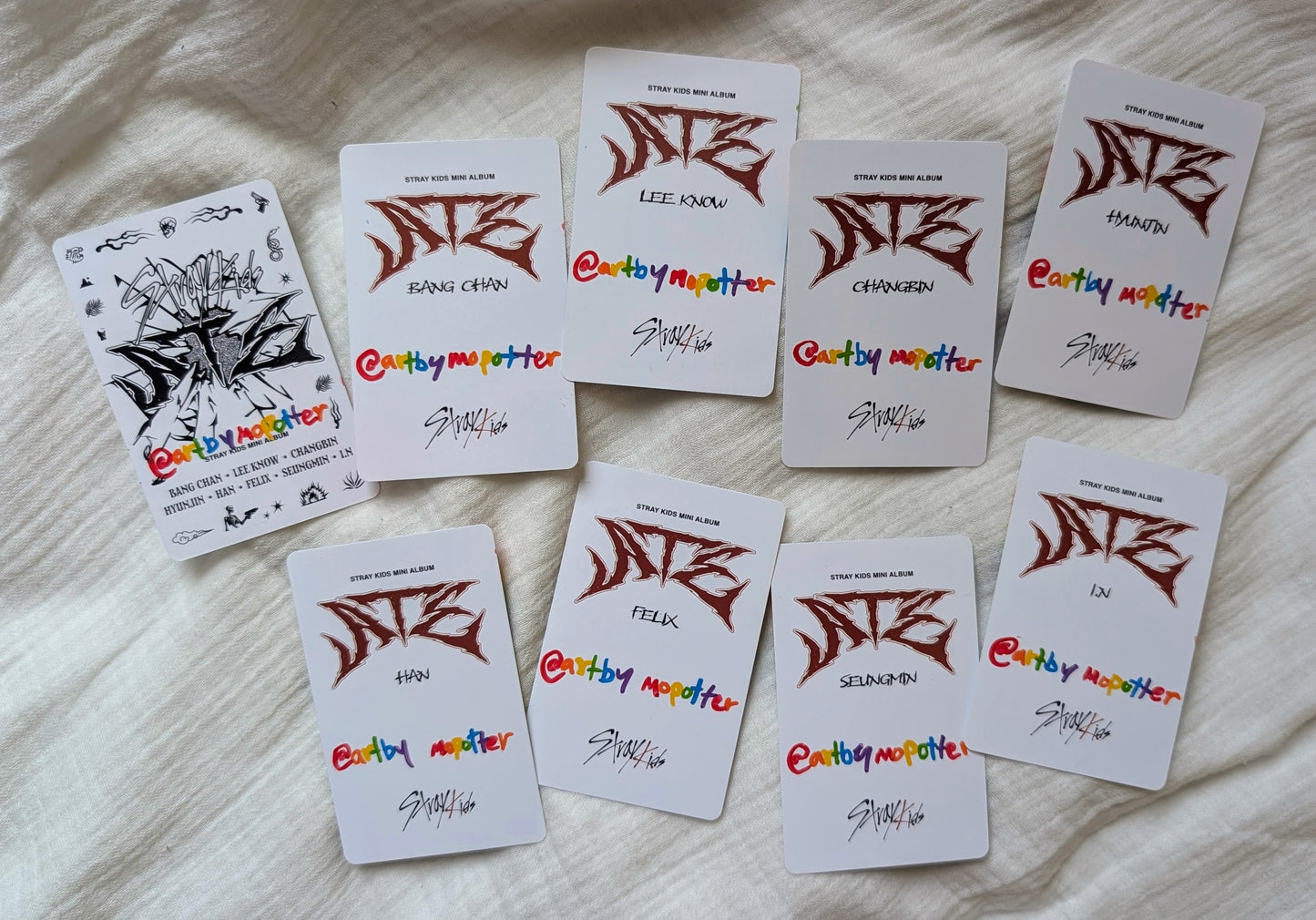 ATE Pride Stray Kids Doodled Photo Cards🌈🥠 Set of 9