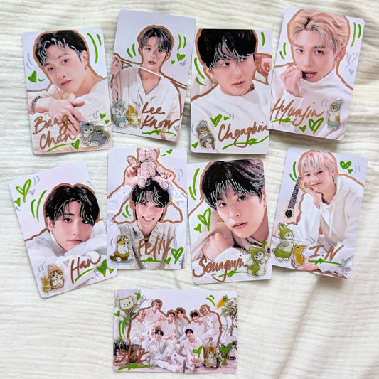 🤍Japan Cat Stray Kids Doodled Photo Cards Set of 9